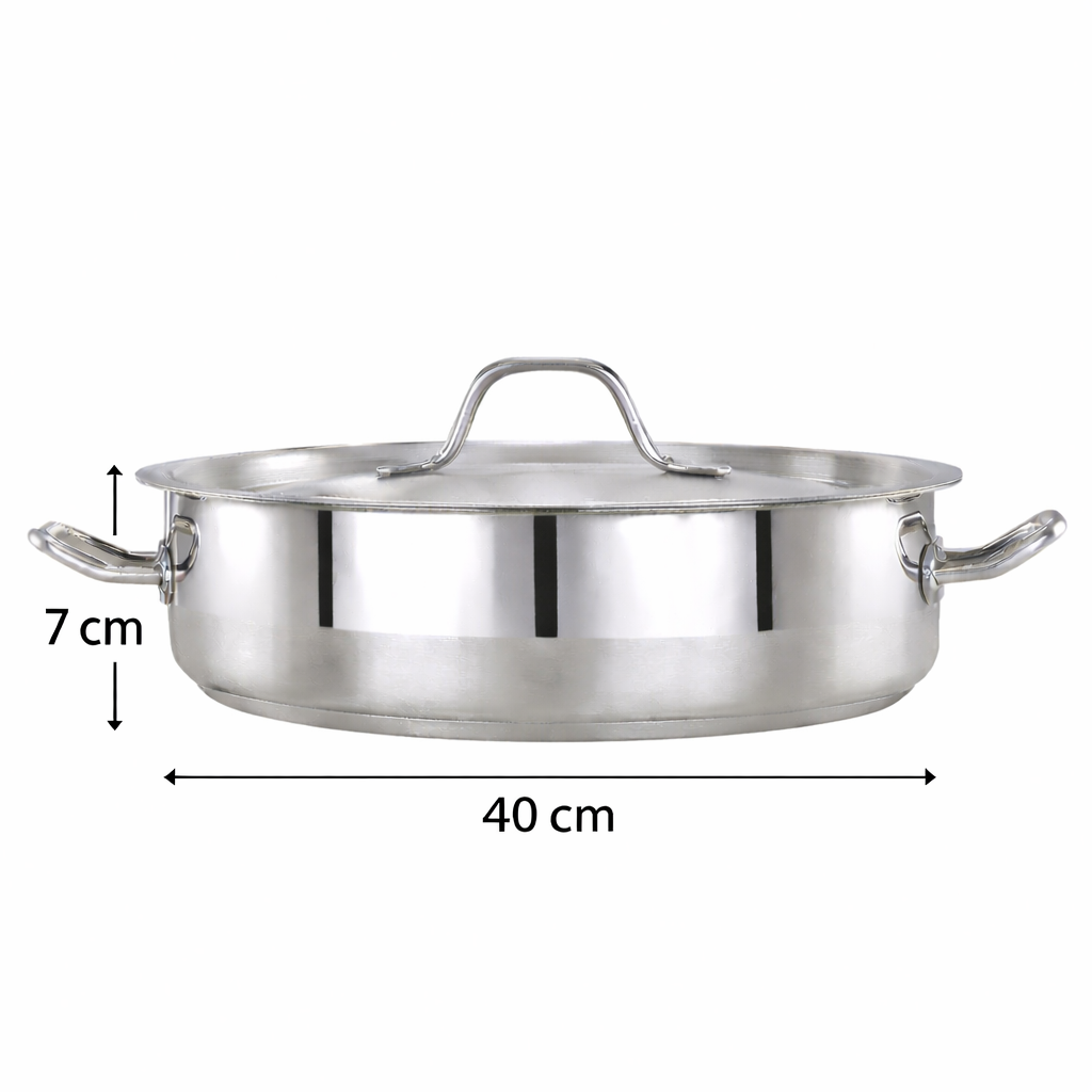 Pradeep Stainless Steel Shallow Cookpot 10 Litre