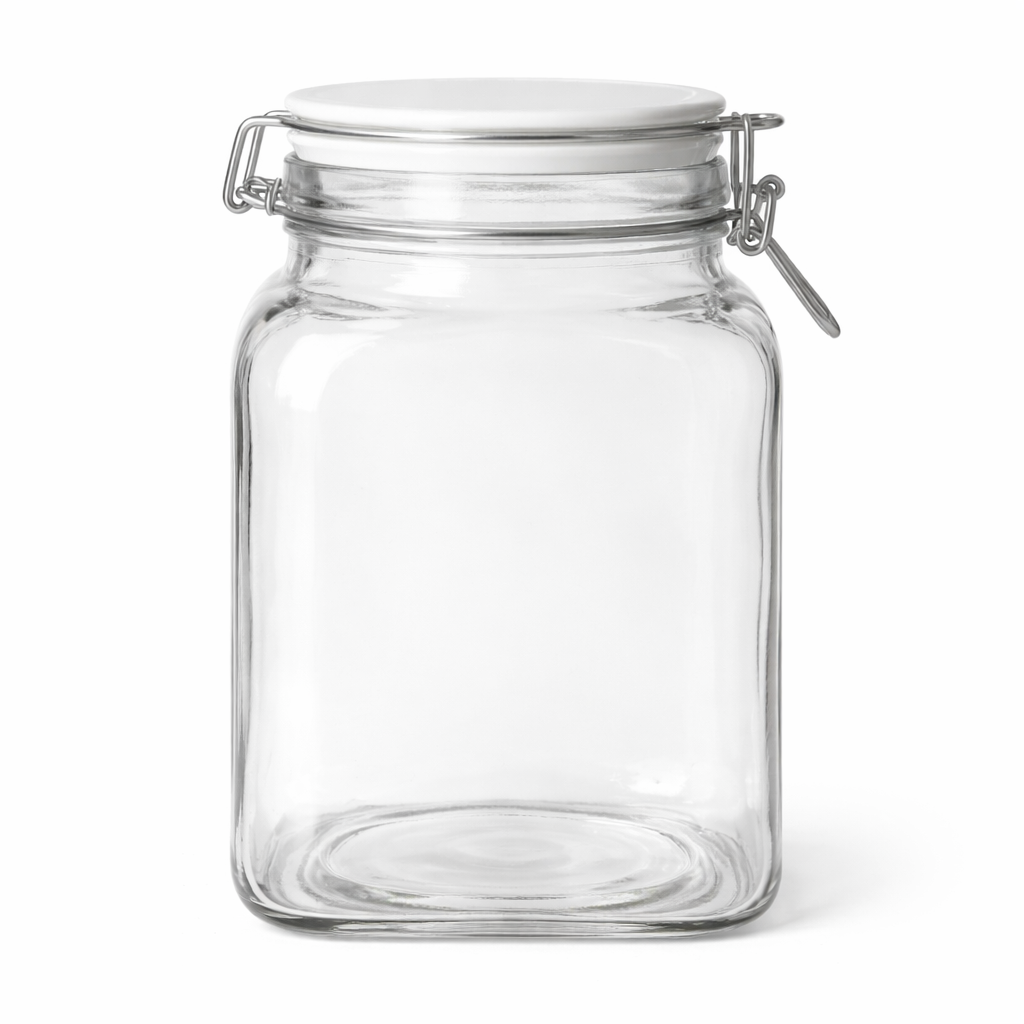 Square Seal Lock Clip Jar 1.8 Ltr