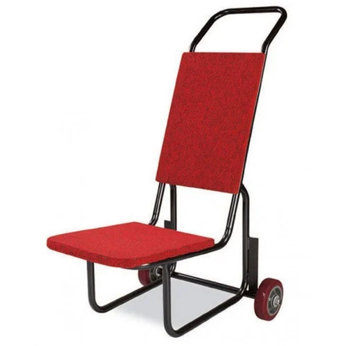 Hotel Chair Cart with Carpeted Support and Two Wheel Design for Banquet Use
