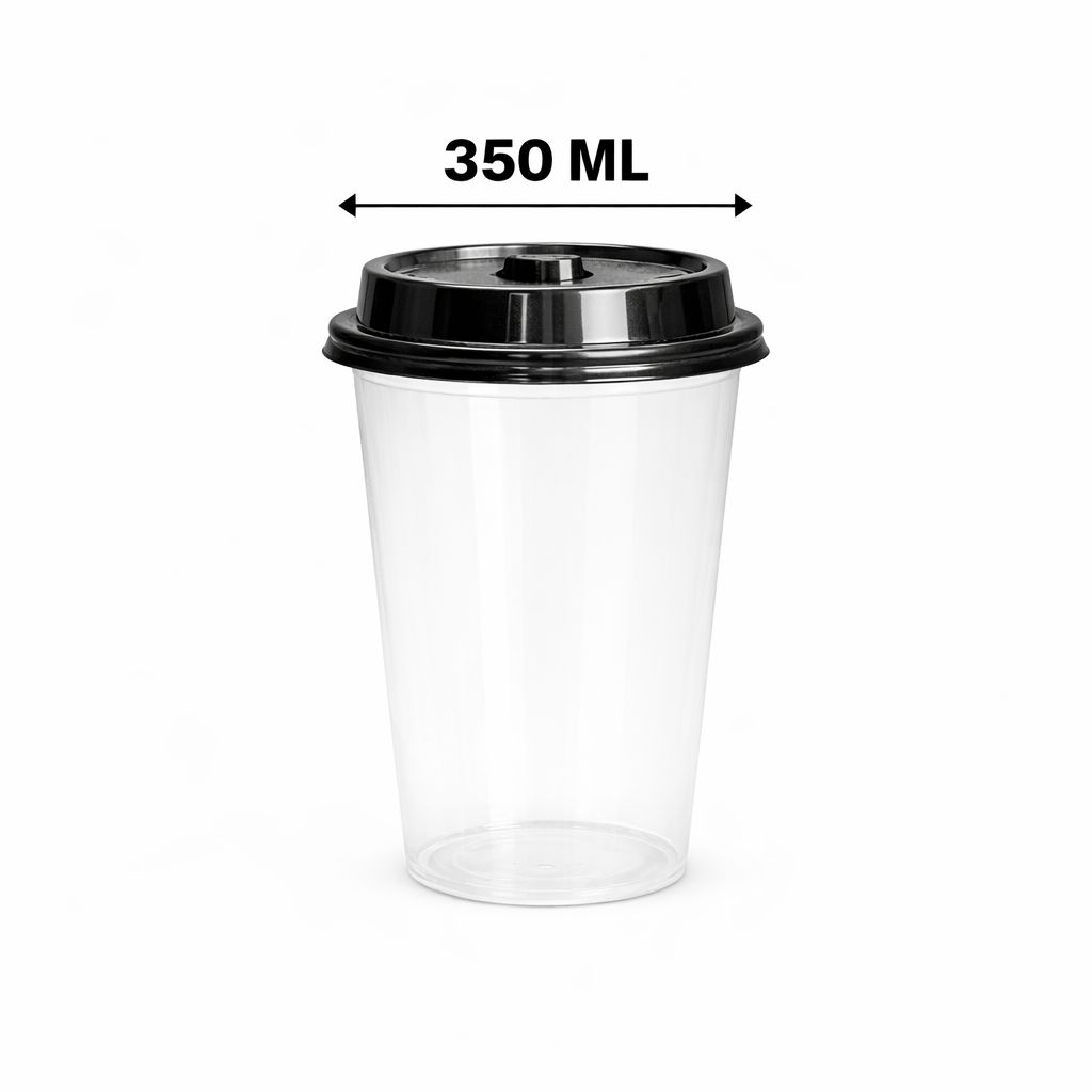 Reusable 350ml Sipper Glass Round Transparent Cup Fit RSLG-350
