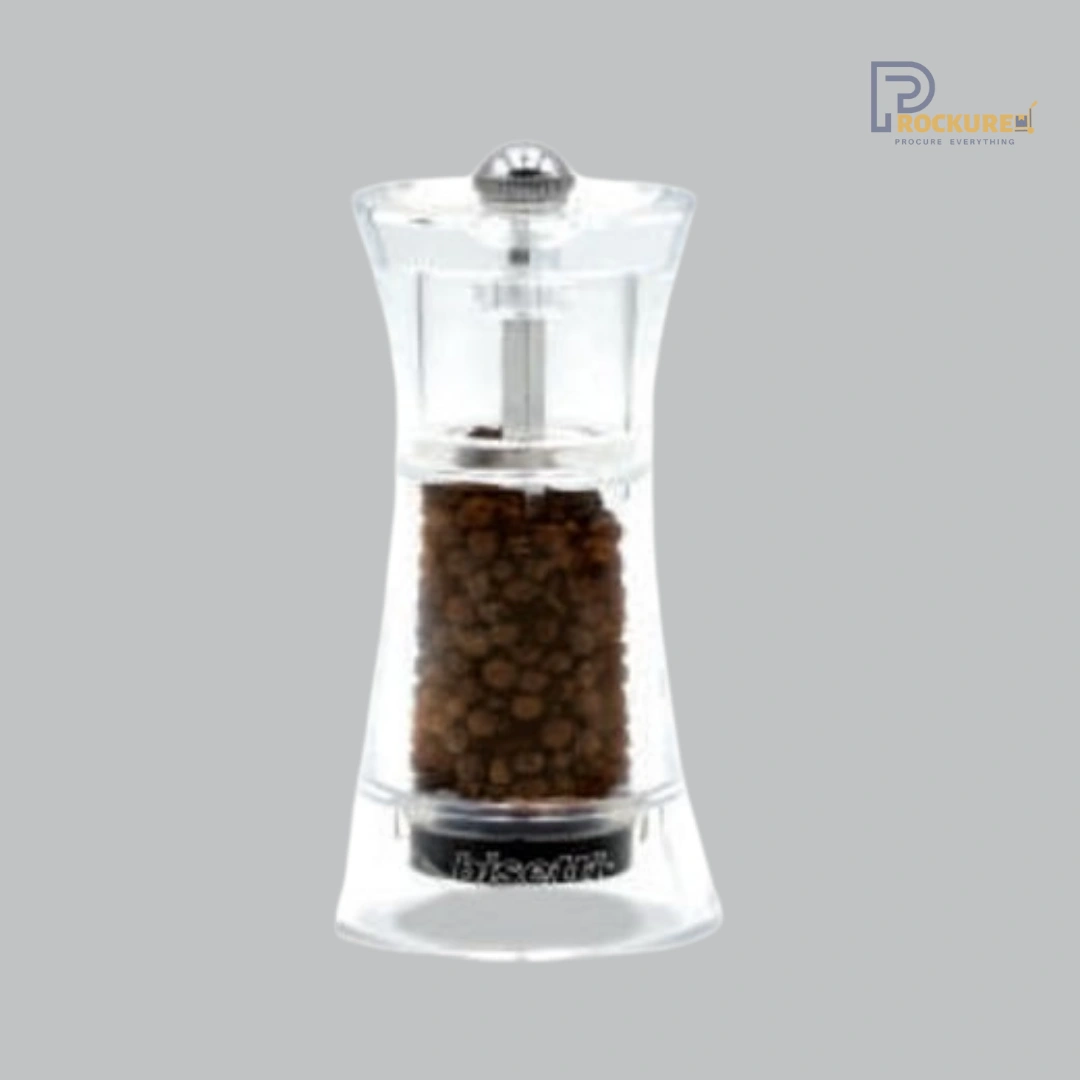 Bisetti Verona Pepper Mill 13 cm (Acrylic) | Compact & Clear