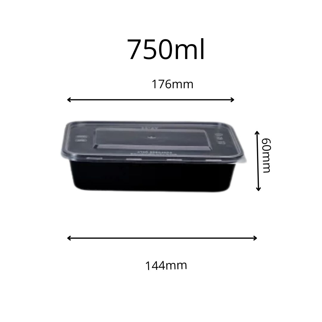 Damati Rectangle Plastic Container with Lid | 750 ml