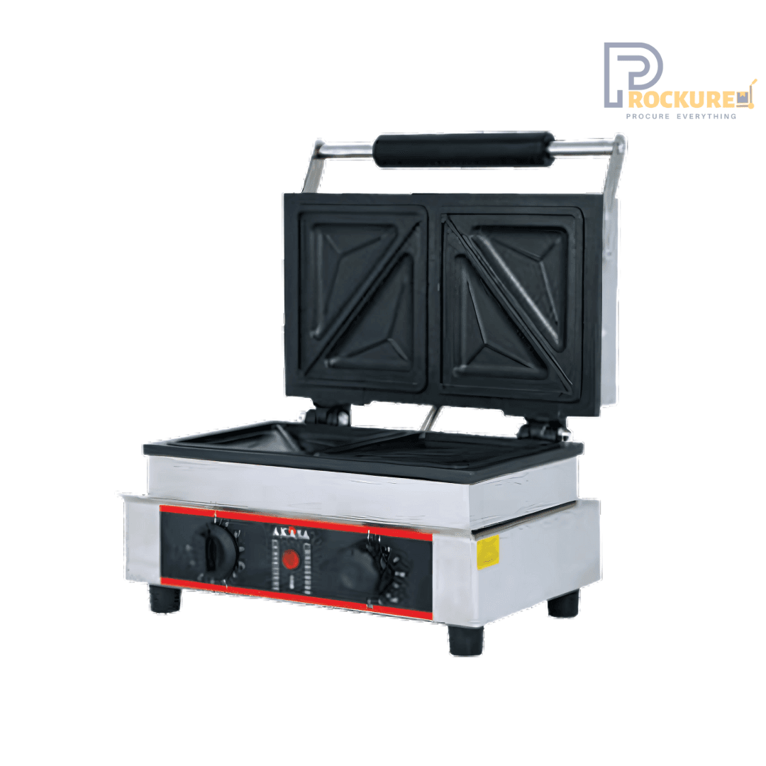 Akasa CSM 4 Compact Electric Sandwich Press – 1600W, Stainless Steel, Jumbo Sandwich Maker