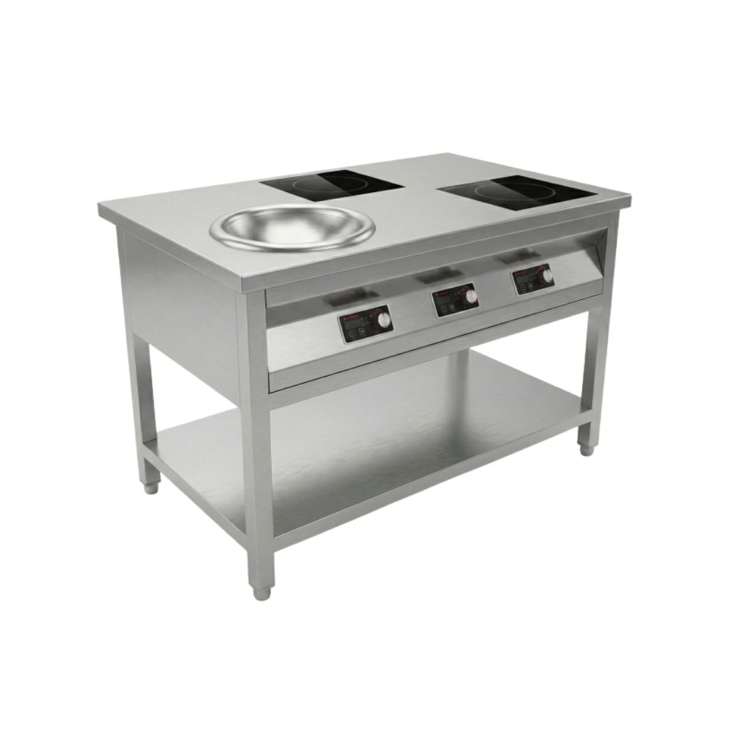 Drop-In Induction Operated Table with Control Panel | 60 x 38 x 34 inches, Stainless Steel 2