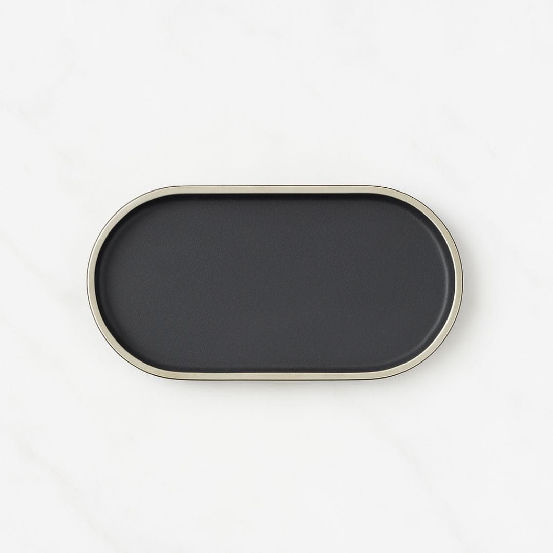 Sanaai Modern Black Oval Platter - 28x16cm Porcelain Tableware (12 Pc Carton)