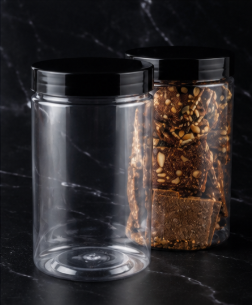 PET Jar with Lid 83mm Diameter for Food Packaging and Storage