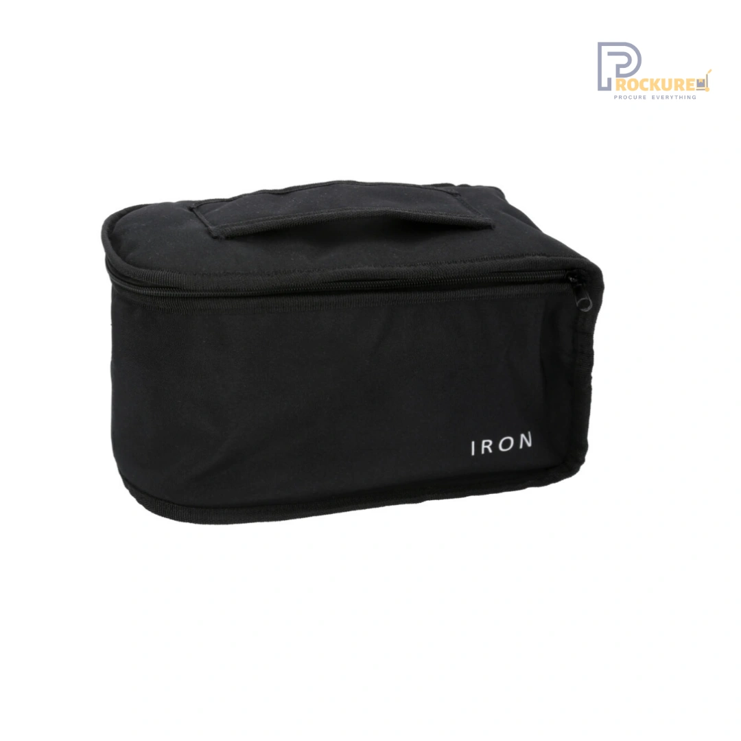 JVD Iron Caddy – H160/L300/W150mm, Heat Resistant Interior, Black with Zip