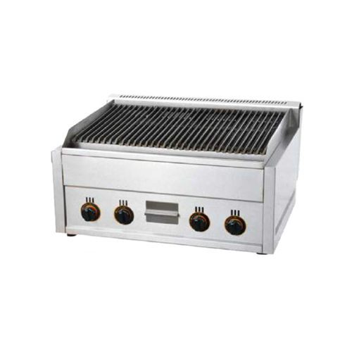 Lava Rock Barbeque Grill Gas Operated Table Top Stainless Steel