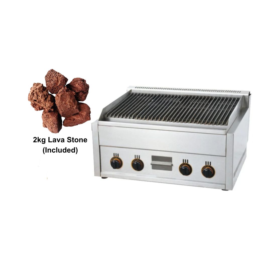 Lava Rock Barbeque Grill Gas Operated Table Top Stainless Steel 3