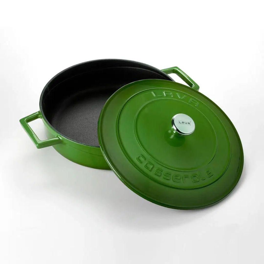 Lava Cast Iron Casserole 28 cm - Multi Purpose Casserole 28 CM with Glass Lid 2