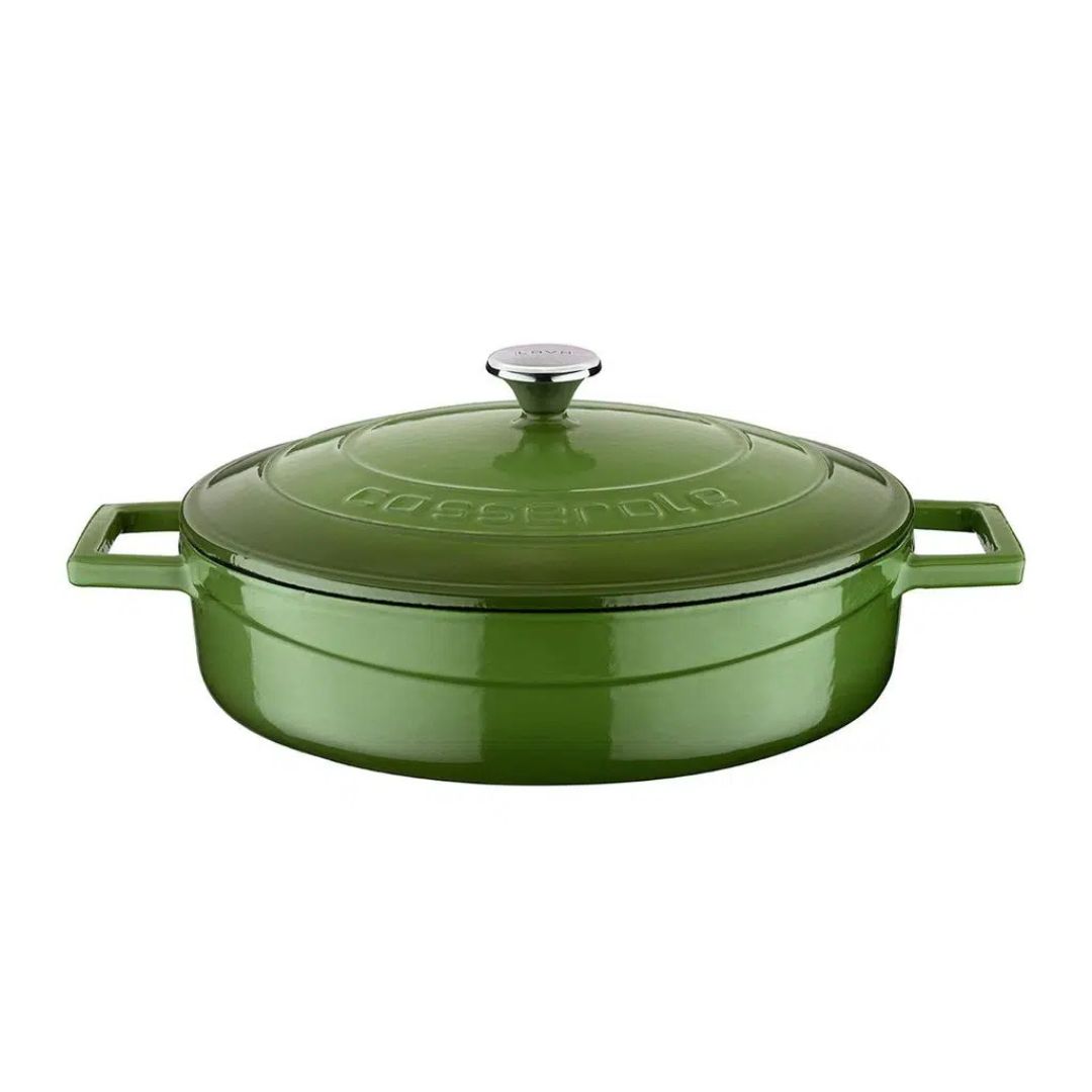 Lava Cast Iron Casserole 28 cm - Multi Purpose Casserole 28 CM with Glass Lid