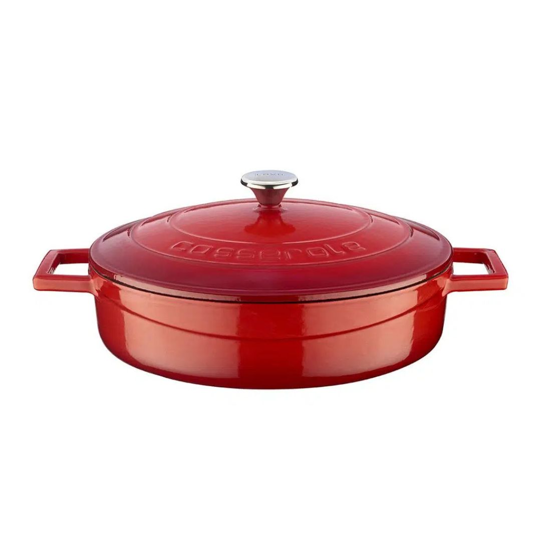 Lava Cast Iron Casserole 28 cm - Multi Purpose Casserole 28 CM with Glass Lid 5