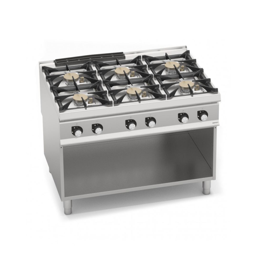 Berto's 6-BURNERS POWERED GAS COOKER WITH CABINET SG9F6MPSP