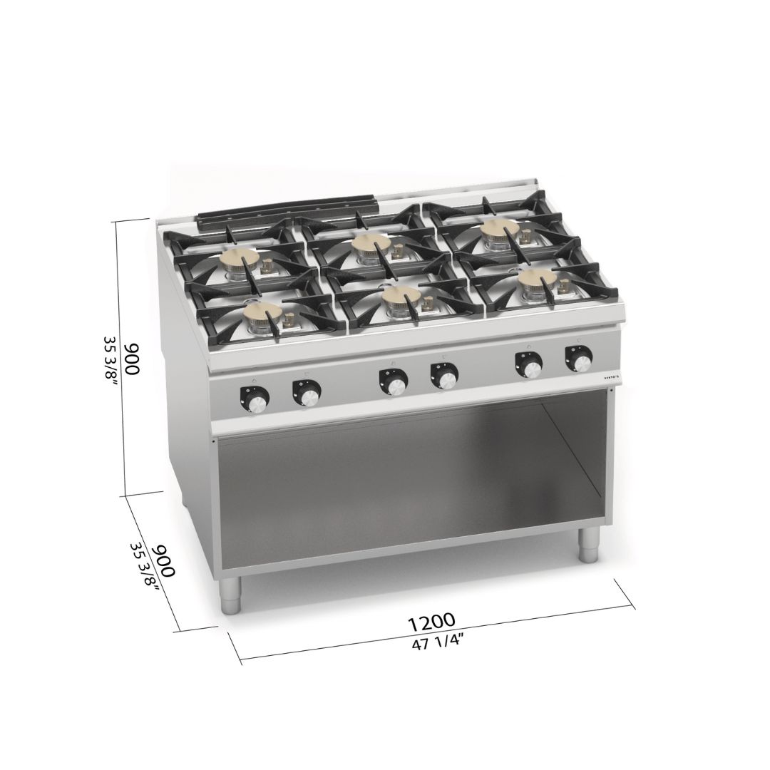 Berto's 6-BURNERS POWERED GAS COOKER WITH CABINET SG9F6MPSP 2