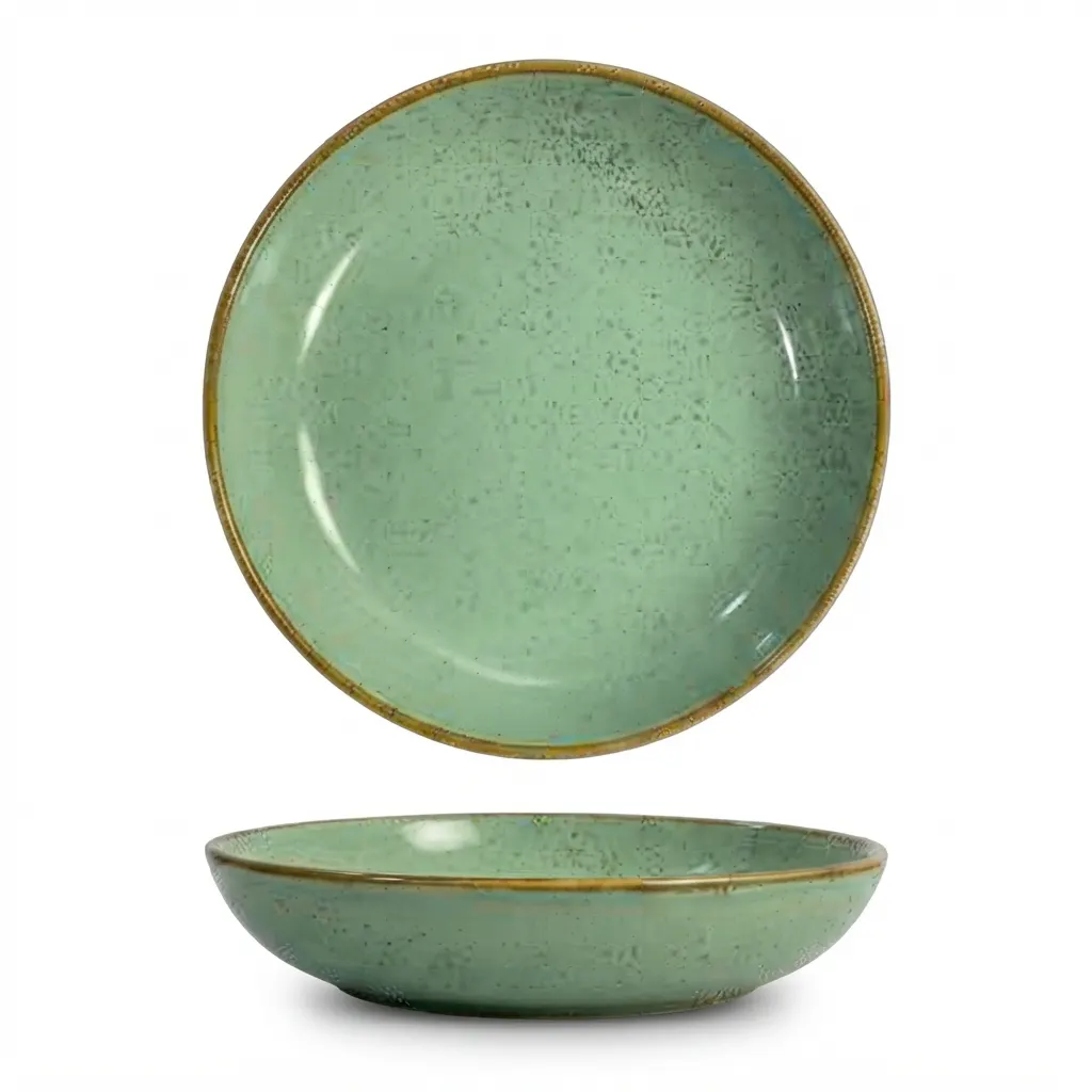 Meraami Aura Mint Ceramic Coupe Bowl 22 cm