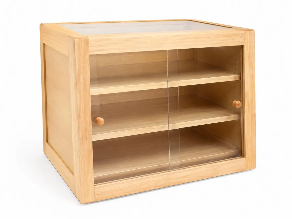 Wooden Bakery & Dessert Ambient Display Cabinet with Acrylic Panels 58 x 47 x 45 cm