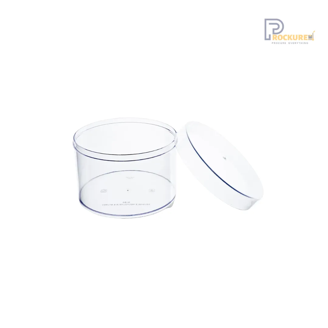N50 Round Acrylic Plastic Storage Box – 425ml (Pcs/Ctn: 240)
