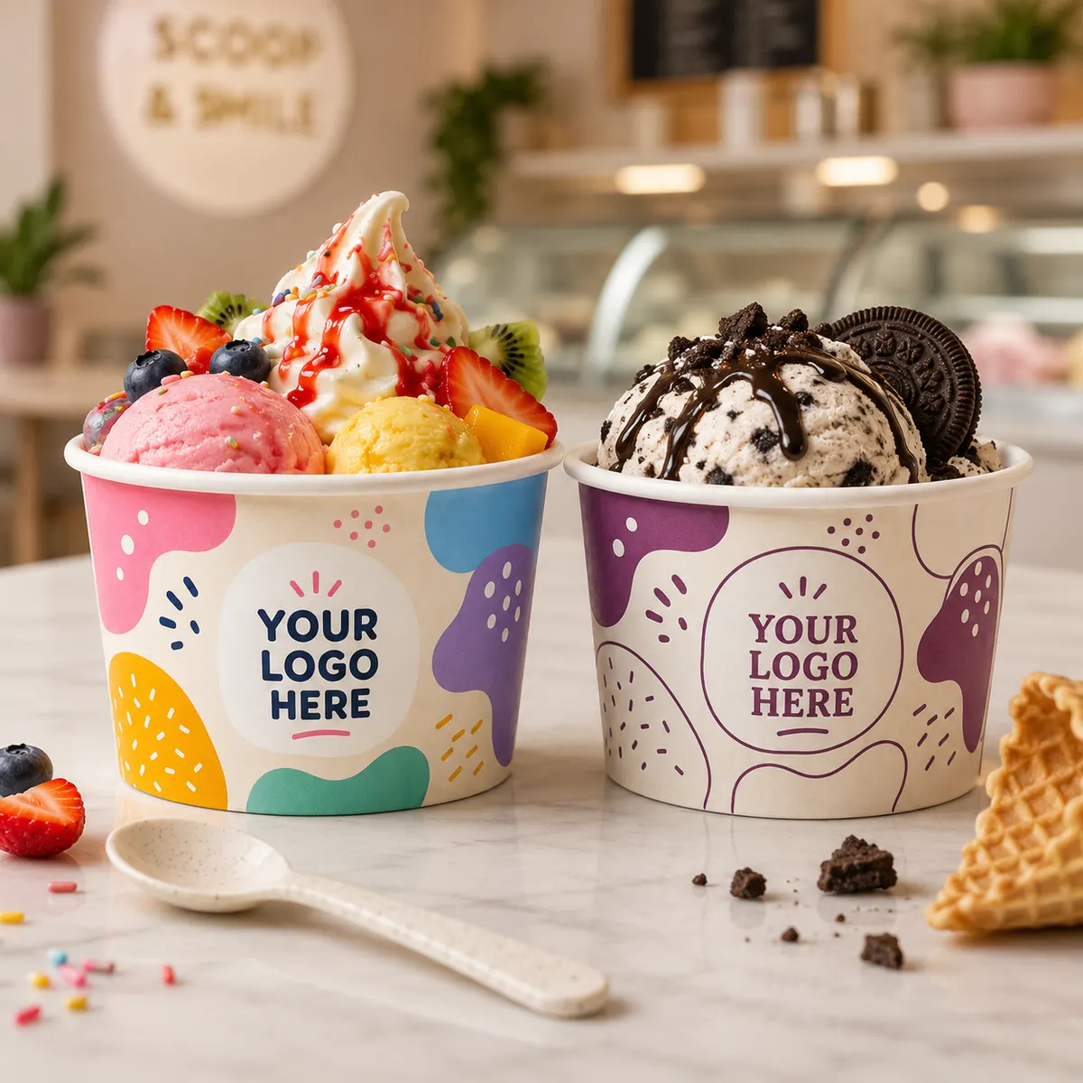 Customised Multicolor/Single Color Printed Ice Cream Cups – 100ml, 130ml & 200ml 3