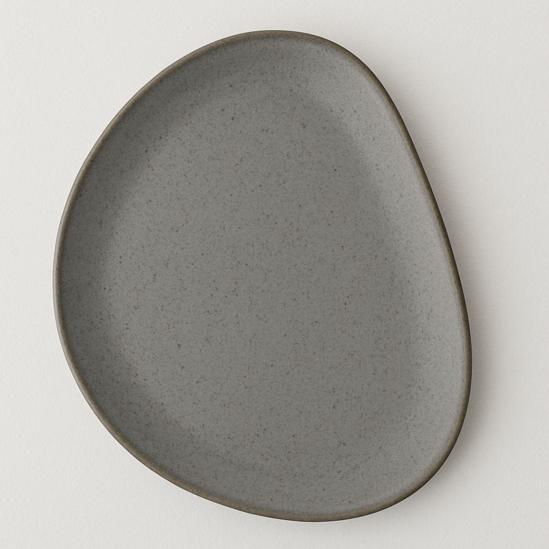 Sanaai Urban Grey Elipse Serving Plate Porcelain 27 cm - 12 Pc Carton for Fine Dining