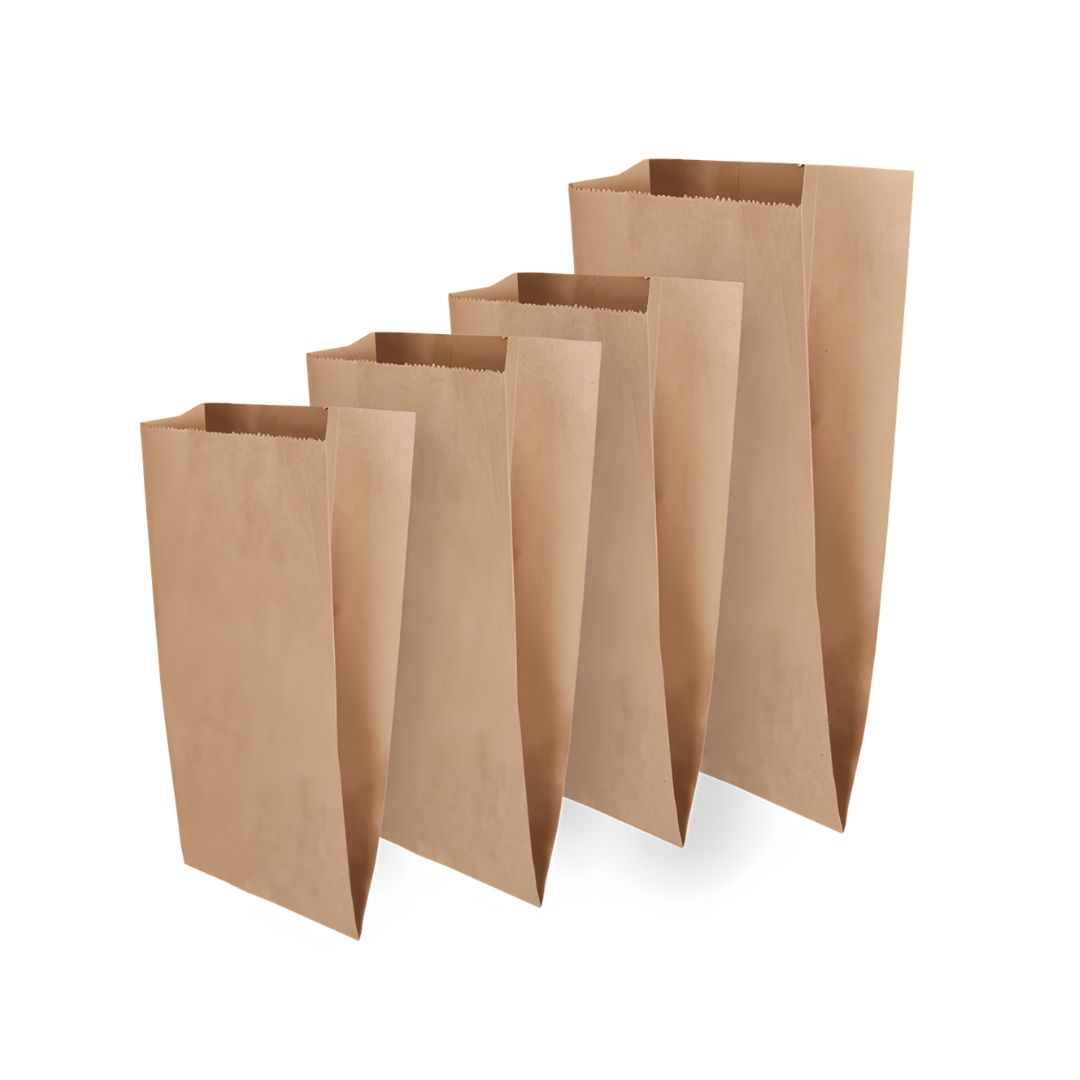 Kraft Brown V Bottom Paper Bag | 24 x 11 x 7 cm | 65 GSM