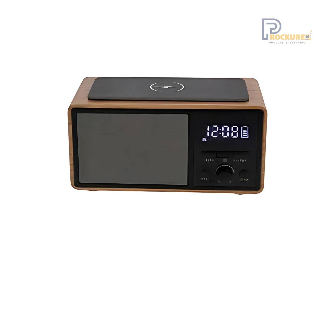 JVD Carabay Docking Station (Beech) – Classic FM Audio Dock with Wireless & USB Charging