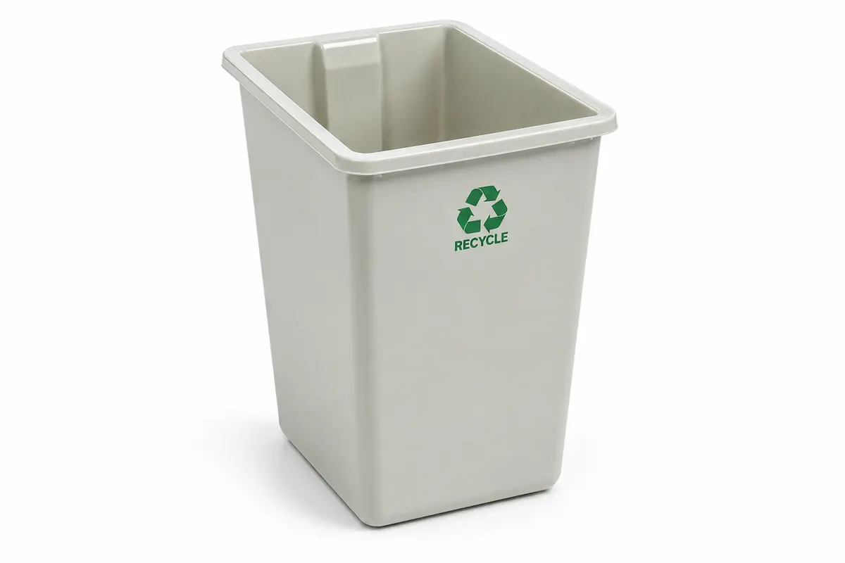 JVD Brugges Rectangle Recycle Inner Bin Light Grey with Green Recycle Logo JVDRRI