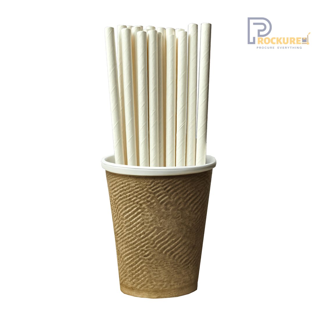 8mm White Paper Straws | 330 GSM