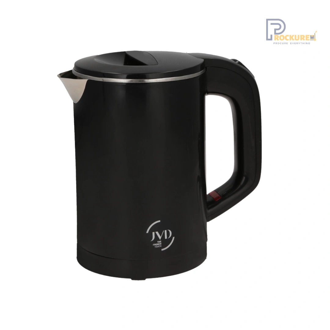 JVD Envoye Kettle – 0.6L Black, 800W, Double-Wall, VDE Plug