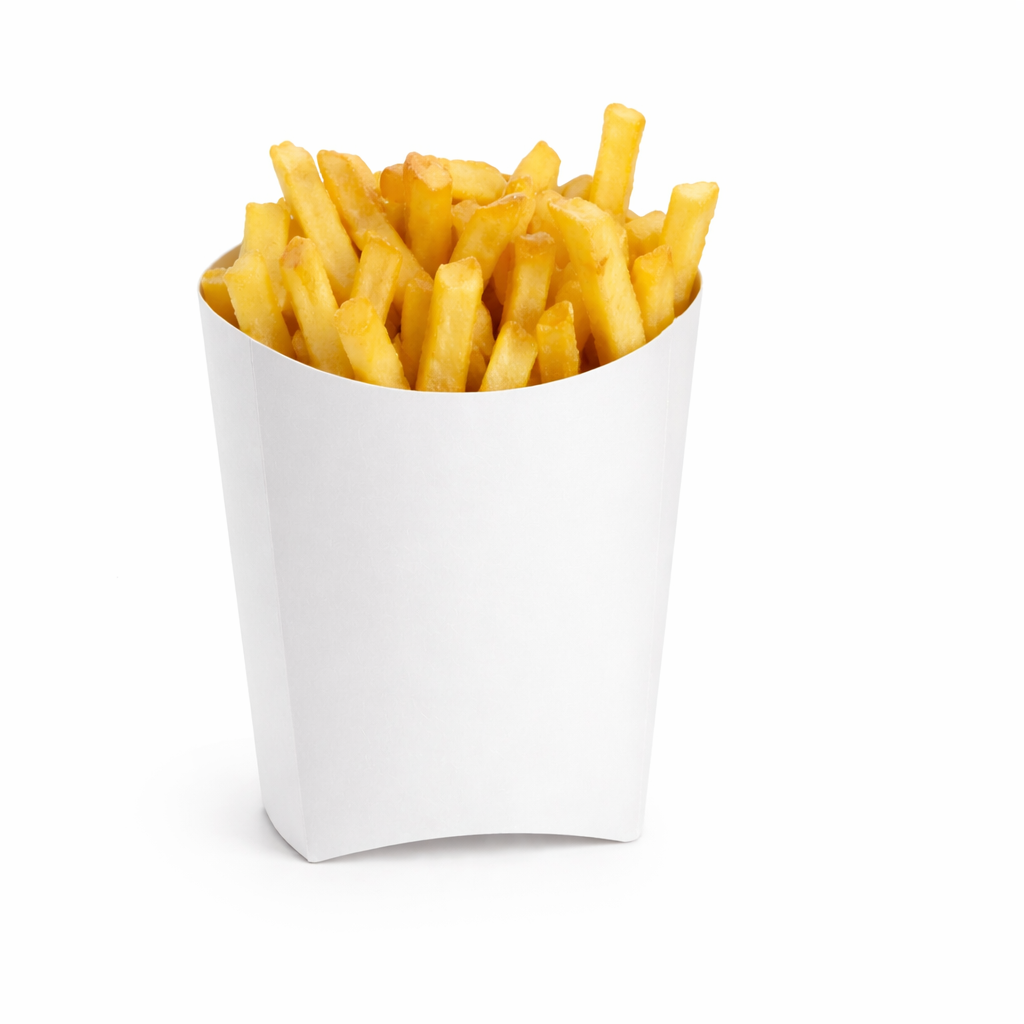 Small French Fries Box White Virgin Kraft Paper