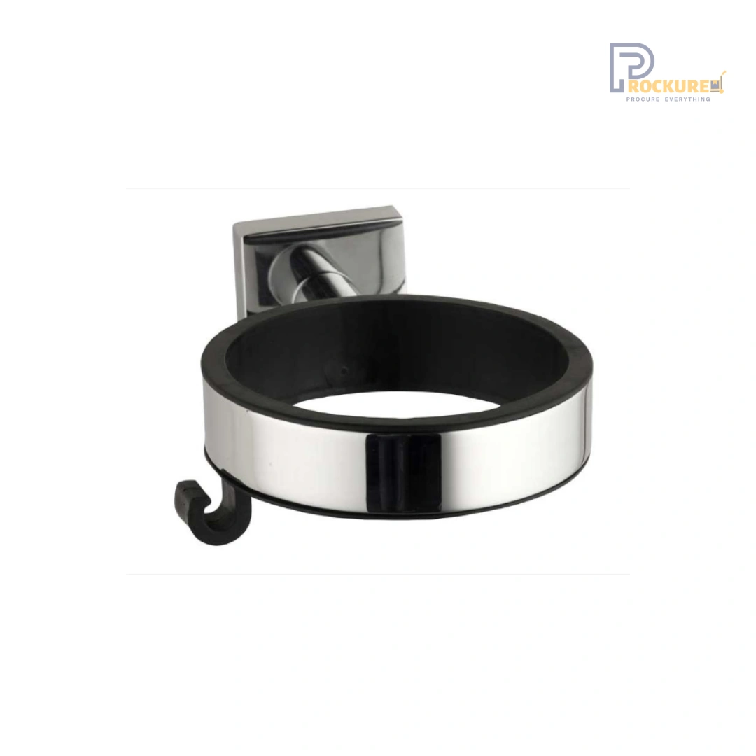 JVD Alpino X Wall-Mounted Hair Dryer Holder – Chrome Anti-Theft Ring with Cable Hook for Alteo/Ibiza/Calisto Models