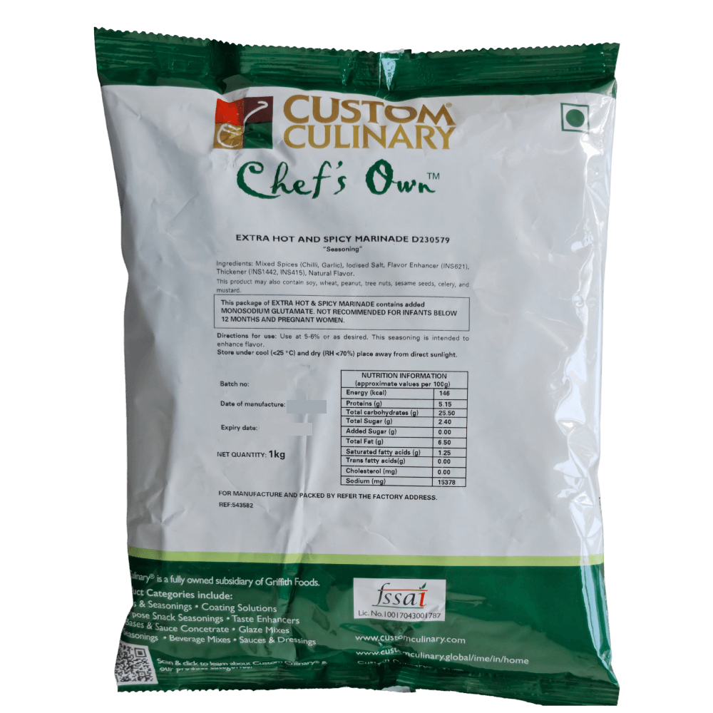 Custom Culinary Chef's Own Extra Hot and Spicy Marinade 1 Kg