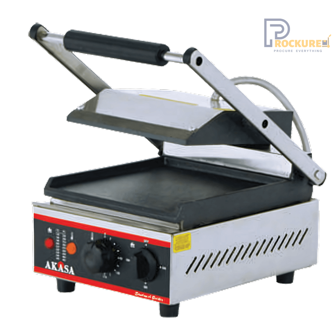 Akasa SG 10 AL PLAIN Electric Sandwich Griller – 2000W, Stainless Steel, Jumbo Sandwich Maker