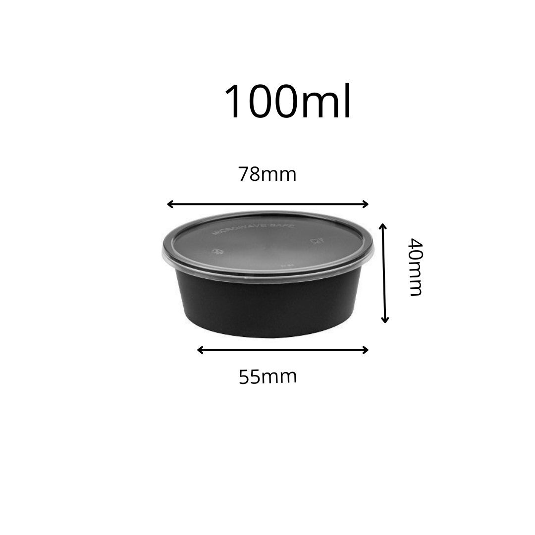 Damati Round Plastic Container with Lid | 100 ml (4 Oz)