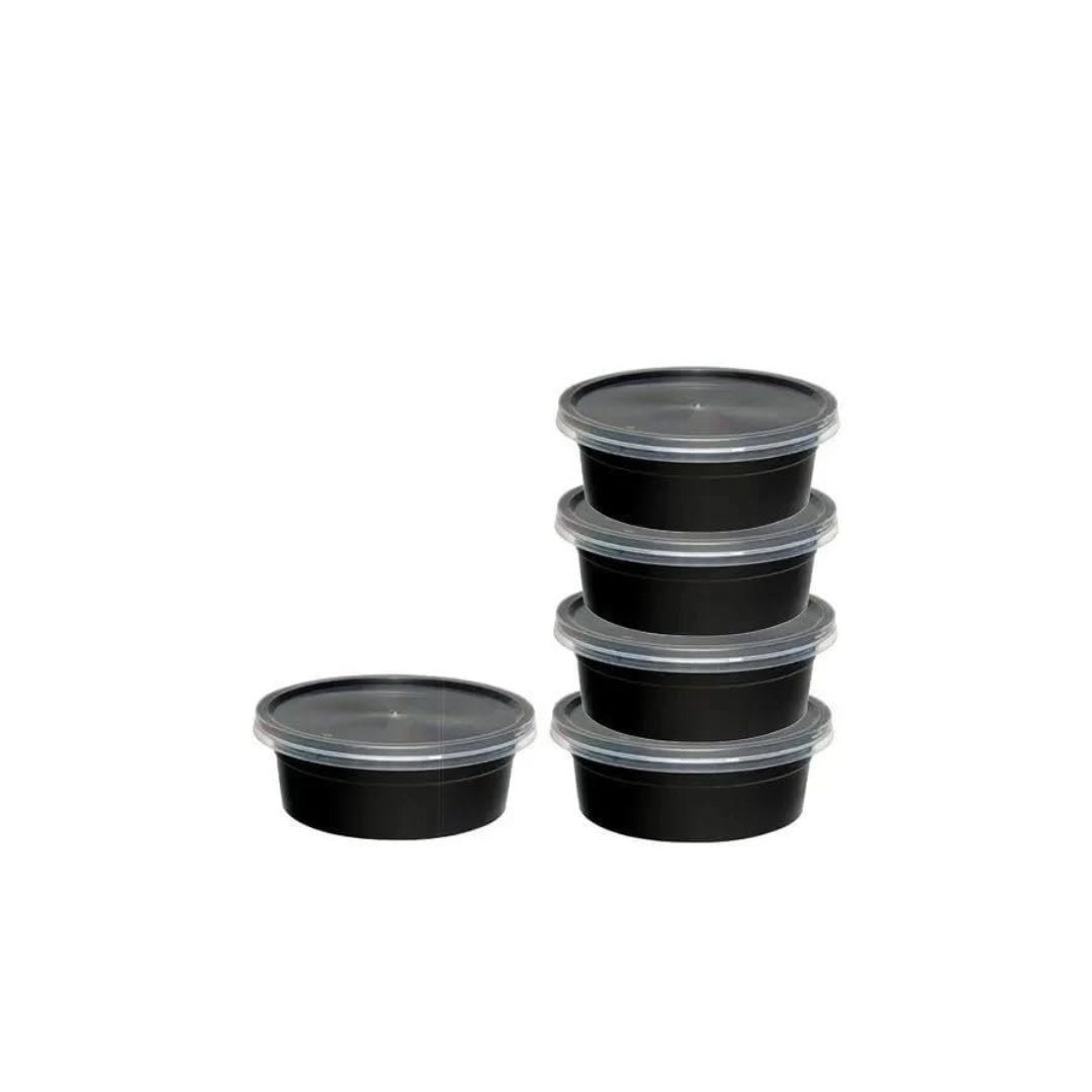 Damati Round Plastic Container with Lid | 100 ml (4 Oz)