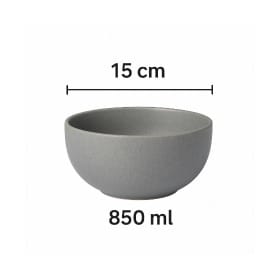 Sanaai Urban Grey Footed Bowl - 850ml Porcelain Bowl for Soups & Salads (24 Pc Carton)