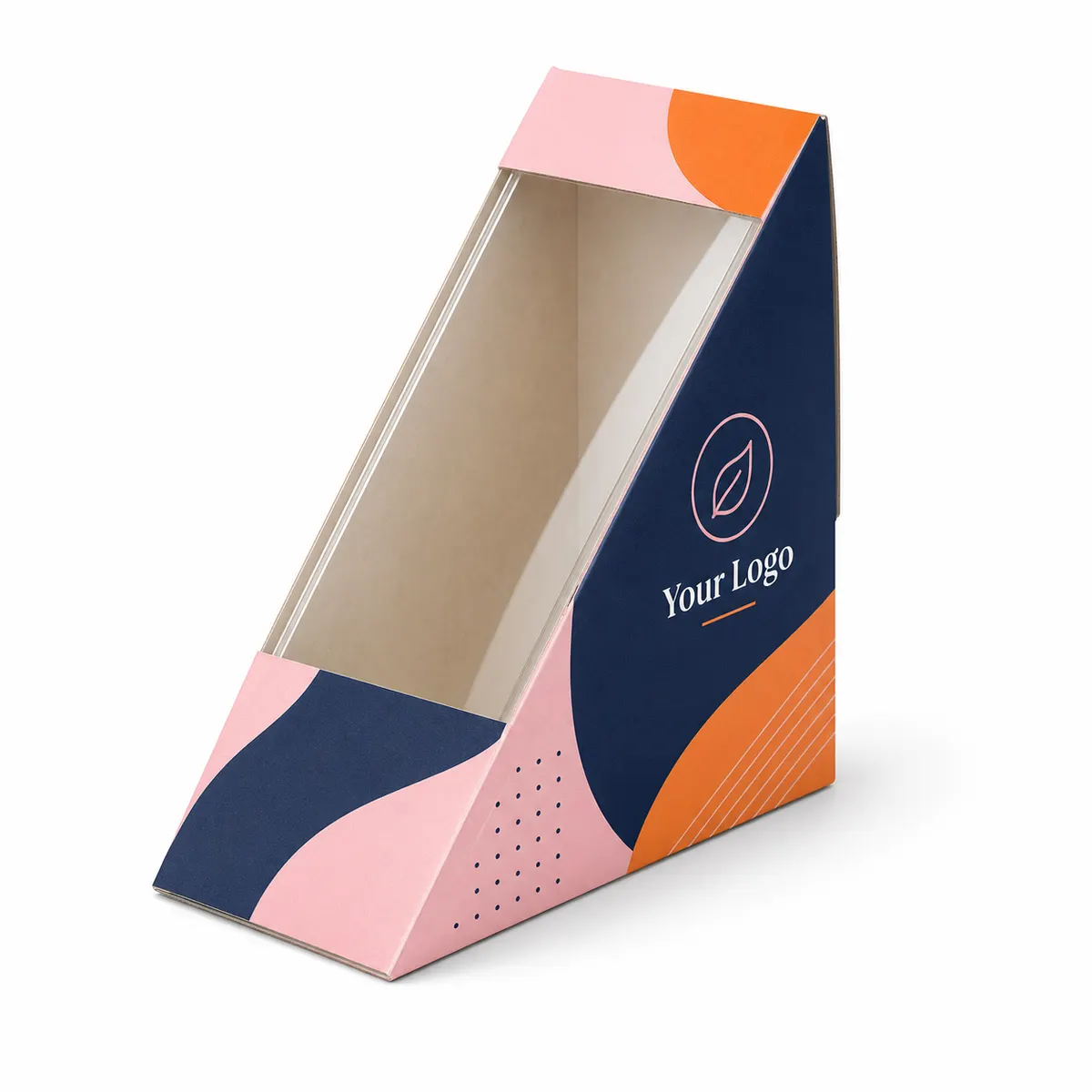 Customized Paper Sandwich Box with Window , MOQ 5000 Pcs