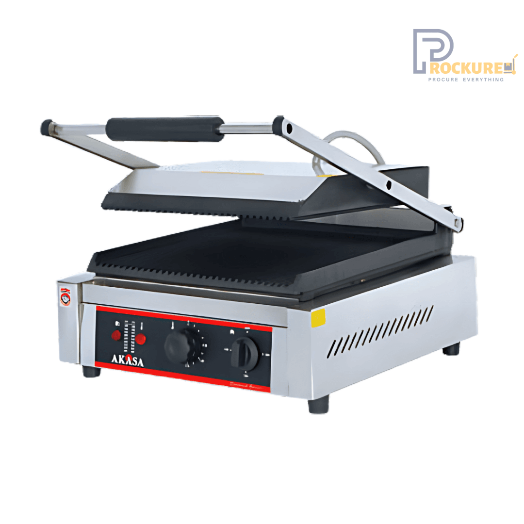 Akasa SG 12 Electric Sandwich Griller – 3000W, 4 Jumbo Sandwich Capacity, Stainless Steel