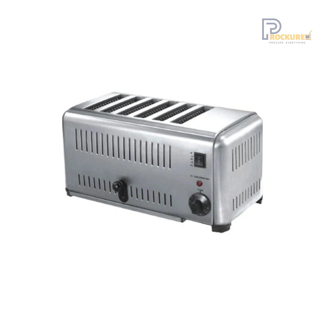 Prockured Basics 6 Slice Pop-Up Toaster – 3.3kW, Heavy Duty