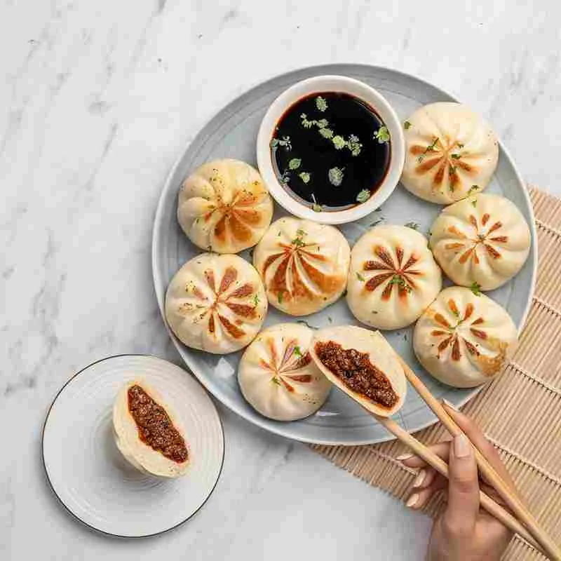 Prasuma Frozen BBQ Chicken Bao Buns (Pack of 10) (50 gm/pc) 2