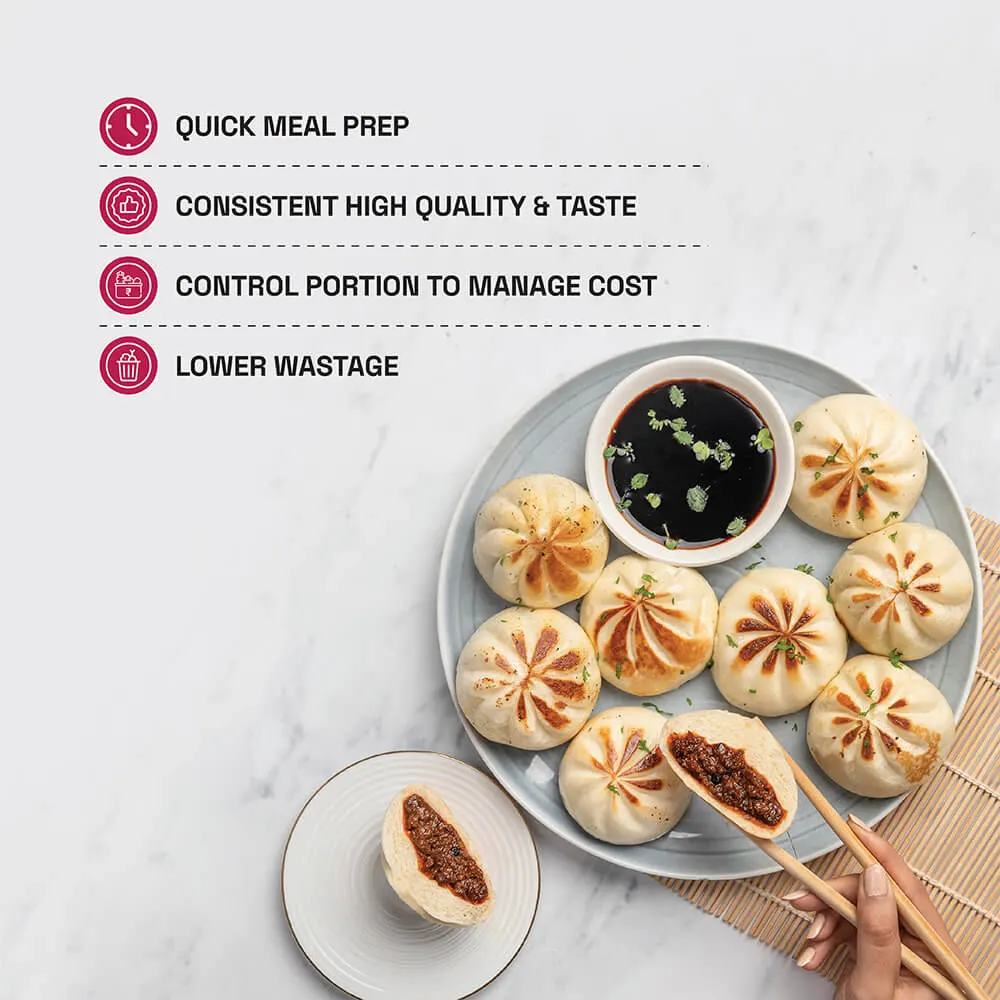 Prasuma Frozen BBQ Chicken Bao Buns (Pack of 10) (50 gm/pc) 4