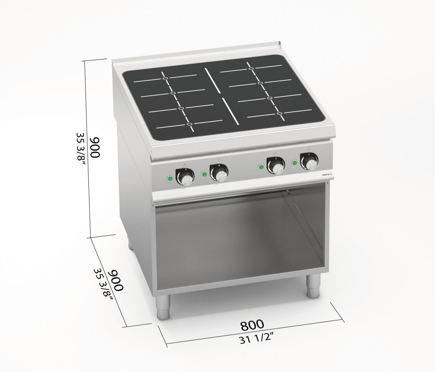 Berto's INDUCTION RADIANT HOTPLATE ON CABINET SE9TP4M/IND 2