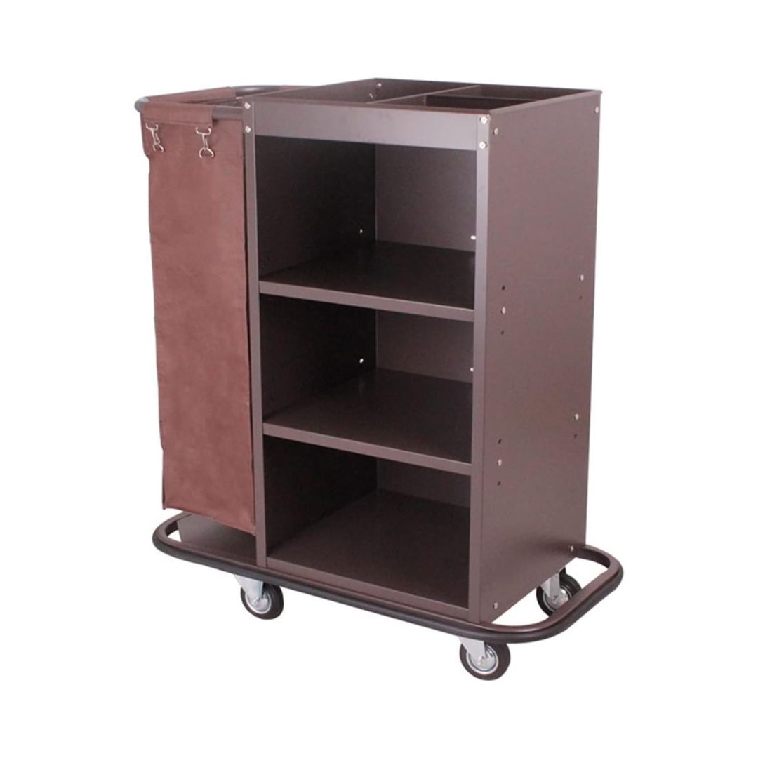 Housekeeping Service Cart with 3-Shelf Janitorial Cleaning Trolley