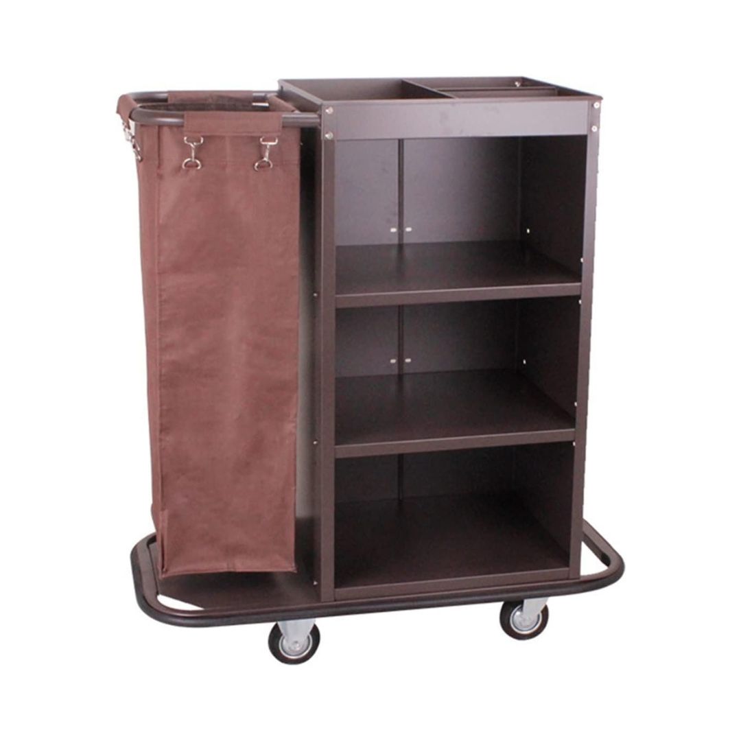 Housekeeping Service Cart with 3-Shelf Janitorial Cleaning Trolley
