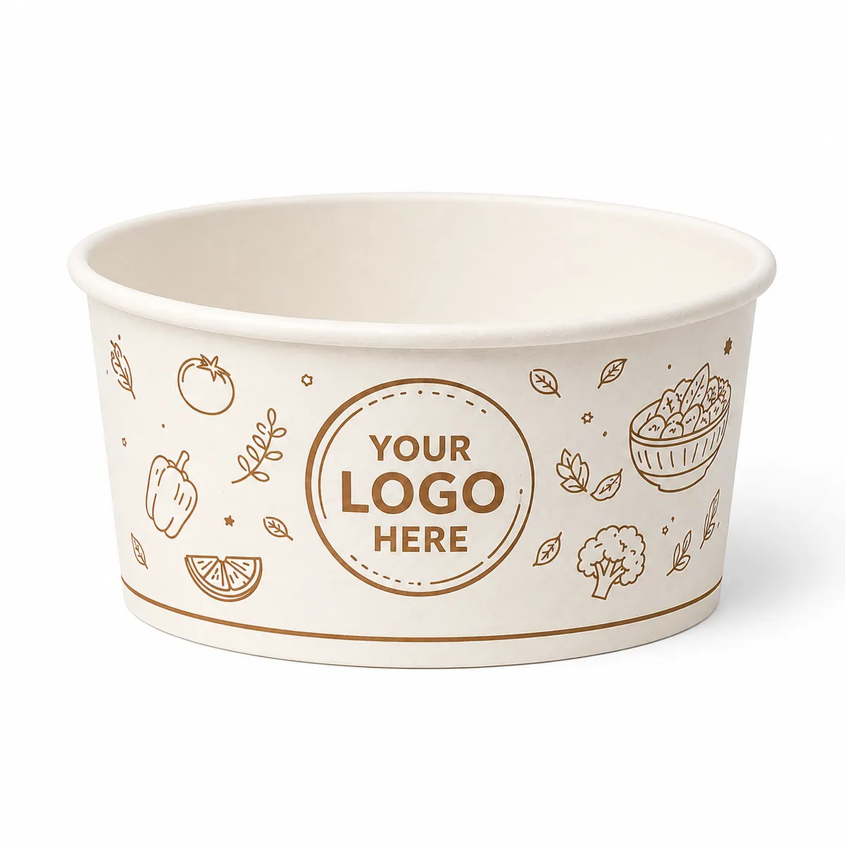 Customised Flat Paper Salad/Biryani Bowl - Top Dia 148 mm | Single & Multi-Color Printing 2
