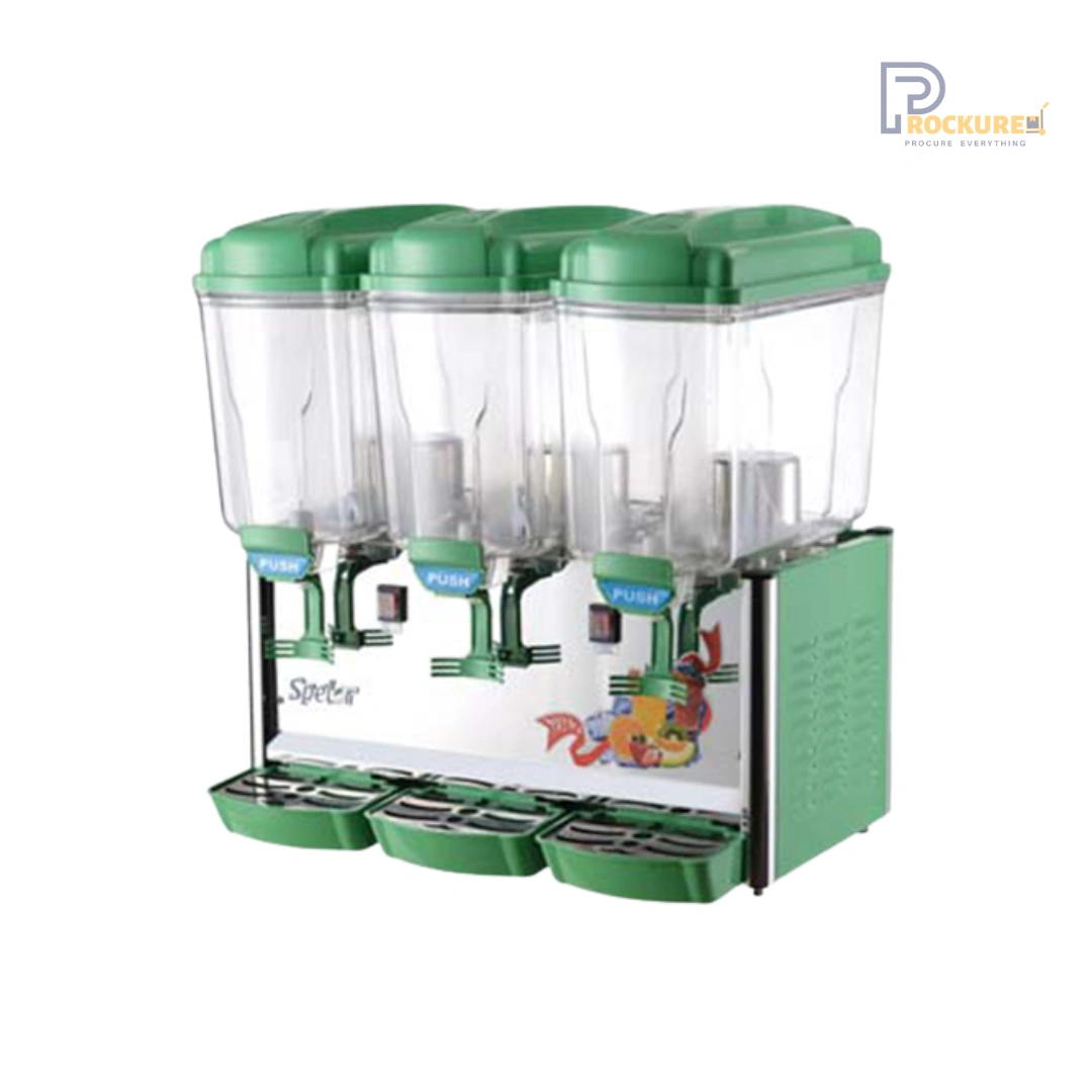 Prockured Basics PBCJD3 Cold Juice Dispenser – 15L x 3 Tanks, 350W, Multi-Flavor Serving