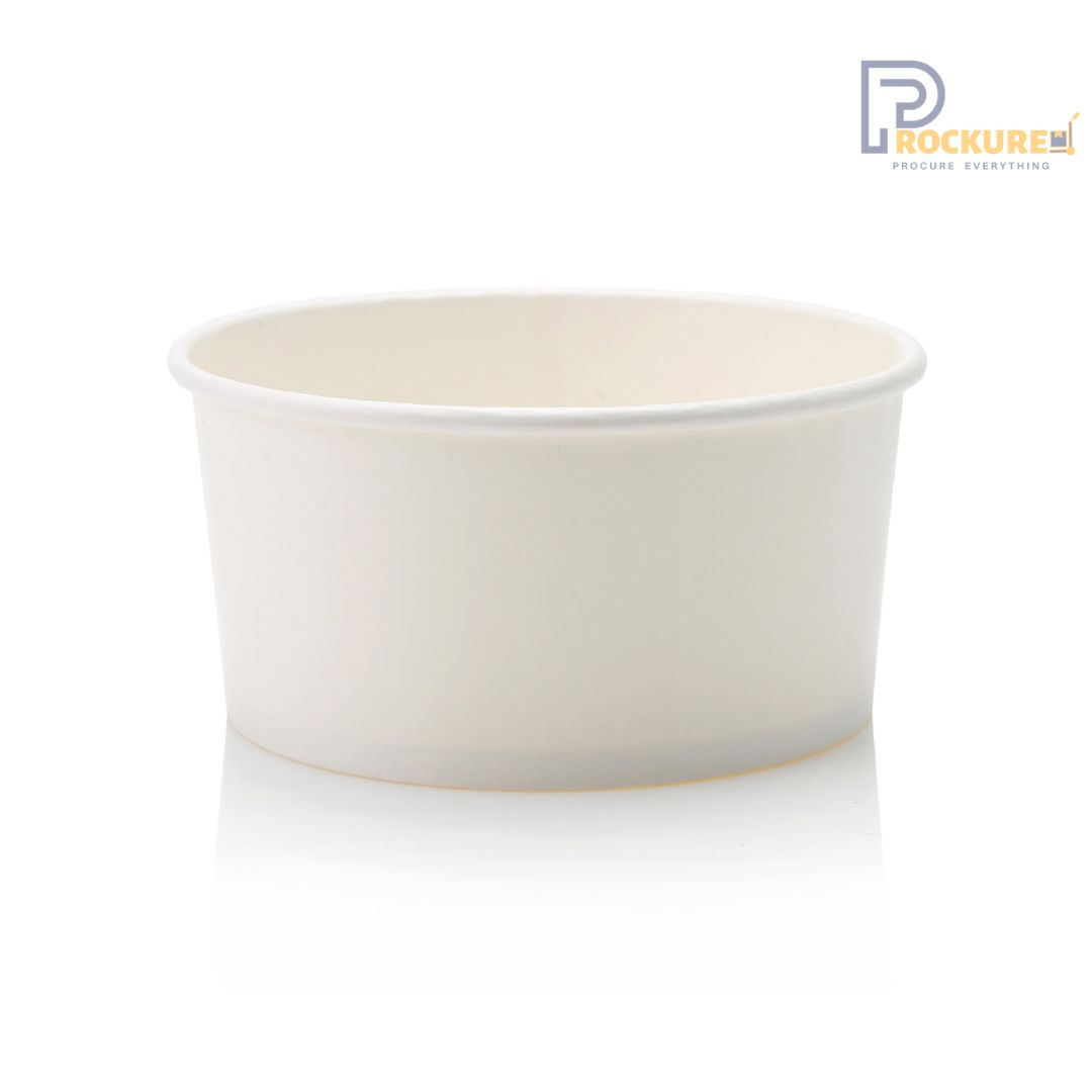 White Paper Salad Bowl With Lid | 1000 ml