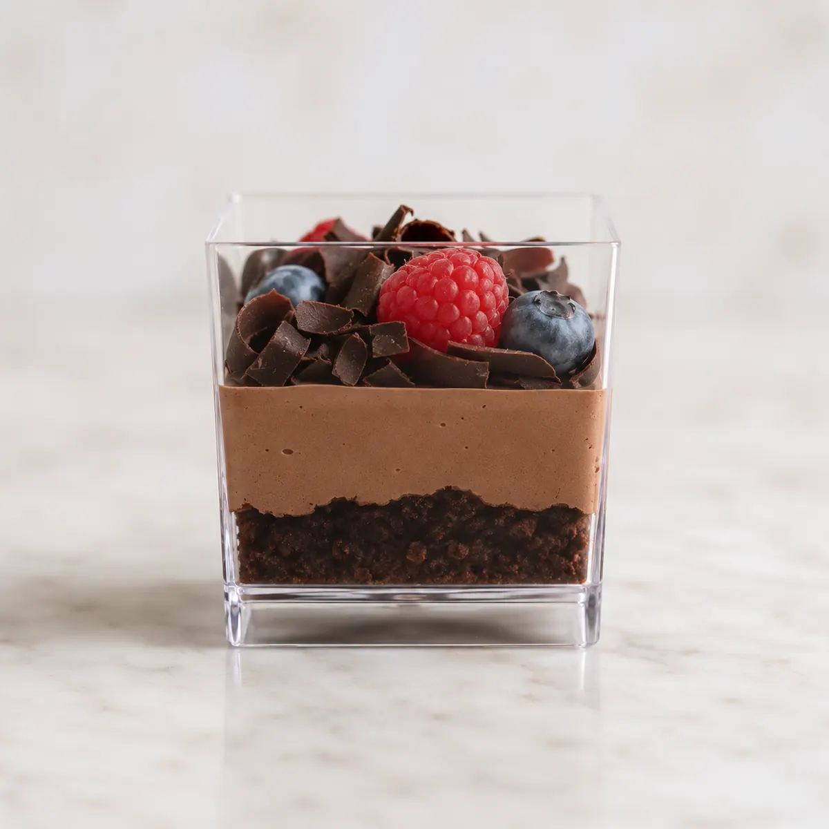 Acrylic Plastic Square Pudding Cup N49 3
