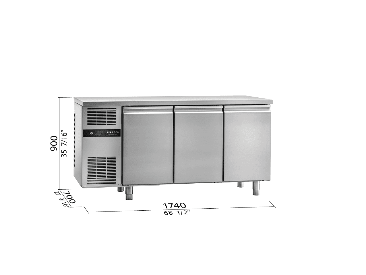 Berto's REFRIGERATED COUNTER 1740 18-22°C P | WORKTOP COU174BTP