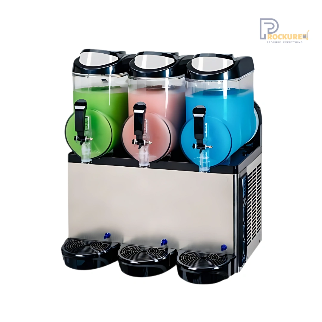 Prockured Basics PBSMD3 Slush Machine – Triple Tank, 12L x 3, 500W, Multi-Flavor Frozen Drinks
