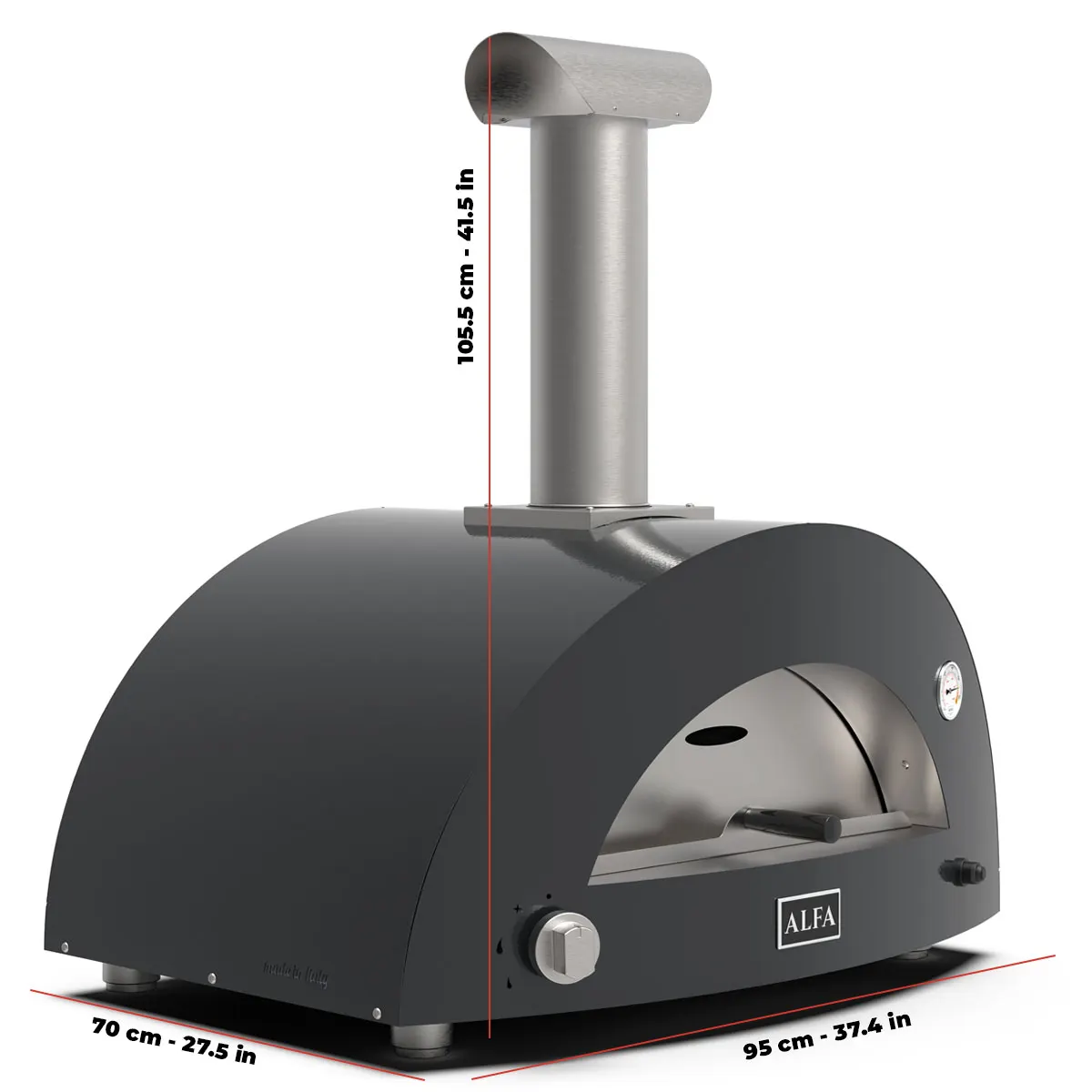 Alfa Forni Moderno Hybrid Gas & Wood Fired Pizza Oven 2 Pizza 60 x 50 cm 2